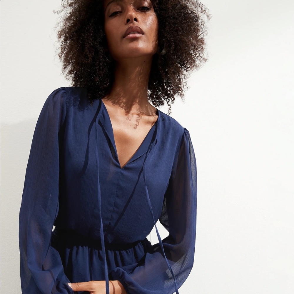 Banana Republic Smocked Peplum Top